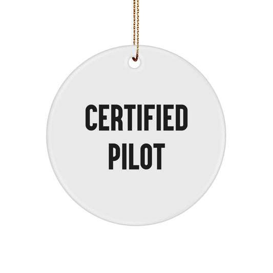 Funny Pilot Gifts from Friends - 'I'm Flying Now' Circle Ornament for Christmas Unique Gifts for Men, Women, or Family - Image 1