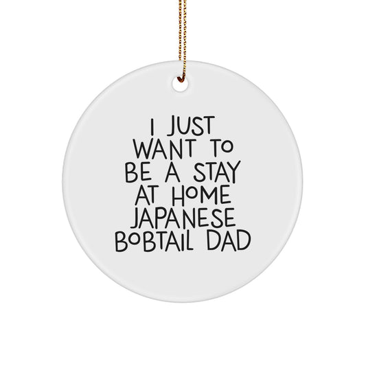 Funny Japanese Bobtail Cat Circle Ornament Gifts from Dad for Christmas Unique Gifts - Image 1