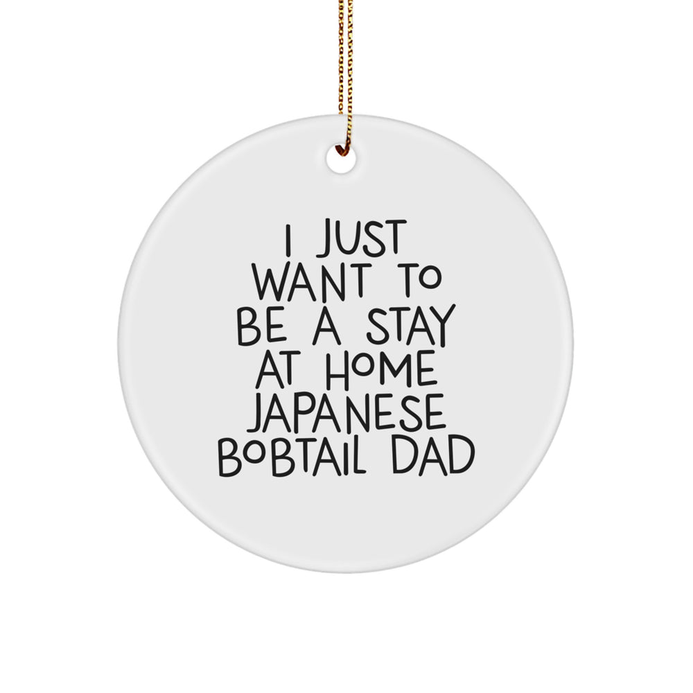 Funny Japanese Bobtail Cat Circle Ornament Gifts from Dad for Christmas Unique Gifts - Image 1