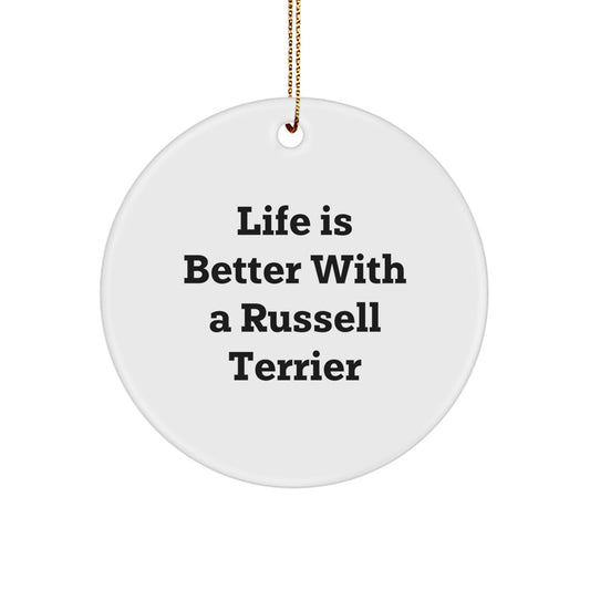 Russell Terrier Dog Lovers, Funny Quote Gifts from Family, Circle Ornament for Friends, Unique Christmas Memorable Presents for Women Men Coworkers - Image 1