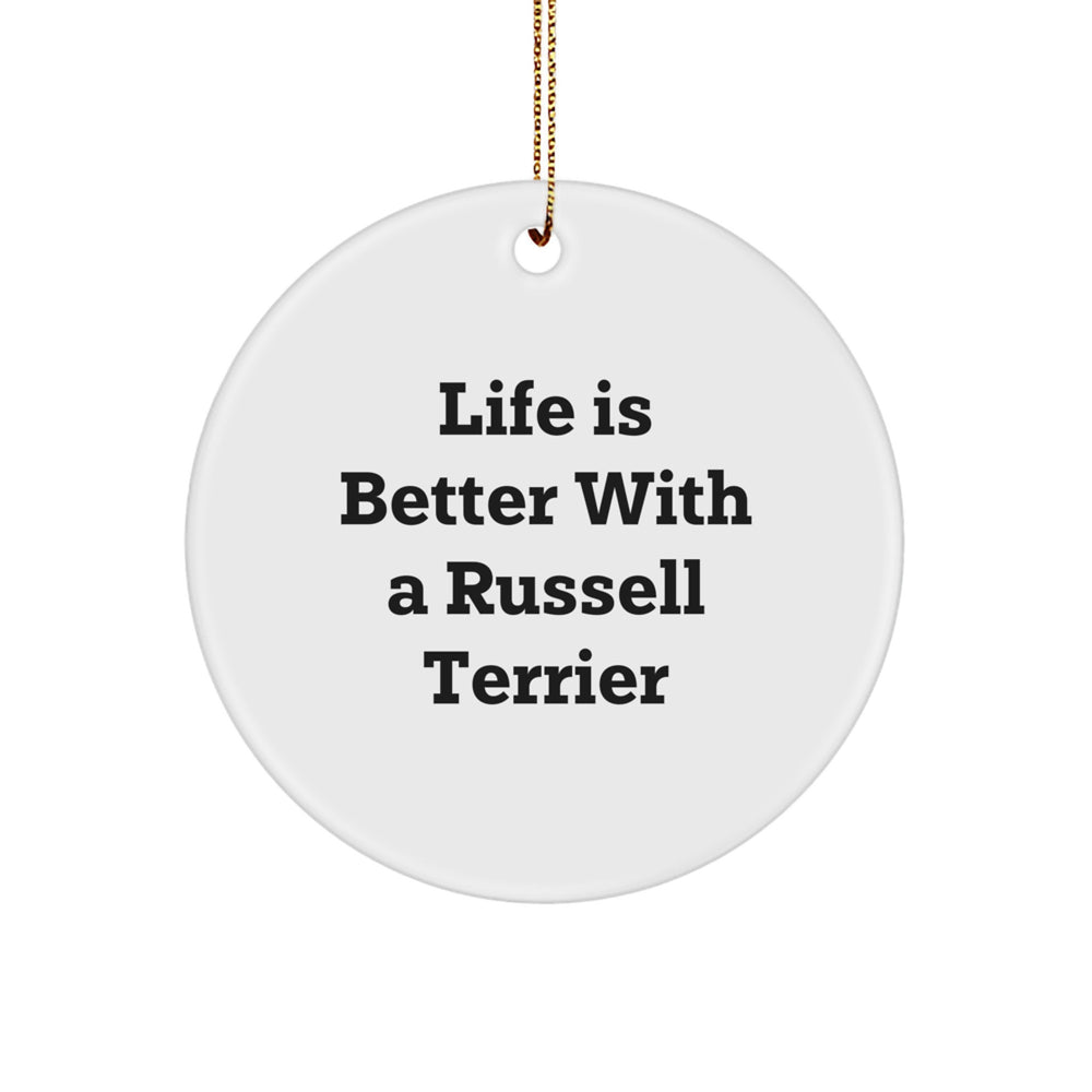 Russell Terrier Dog Lovers, Funny Quote Gifts from Family, Circle Ornament for Friends, Unique Christmas Memorable Presents for Women Men Coworkers - Image 1