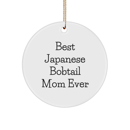 Japanese Bobtail Cat Circle Ornament Gifts from Family for Best Japanese Bobtail Mom Ever Christmas Unique Gifts - Image 1