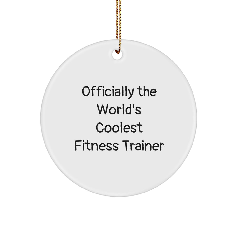 Funny Fitness Trainer Gifts from Friends for Men Women Coworkers - Officially The World's Coolest Fitness Trainer Ornament - Image 1