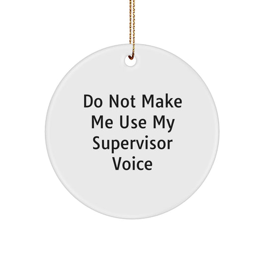 Supervisor Circle Ornament for Coworkers Gift Do Not Make Me Use Voice - Image 1