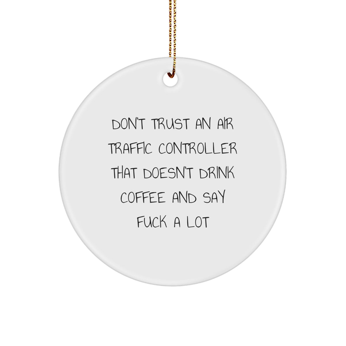 Christmas Gift for Her Air Traffic Controller Circle Ornament Present - Image 1