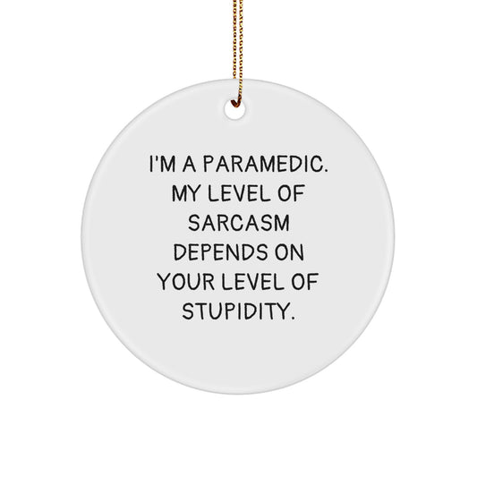 Funny Rescue Worker Gifts, Rescue Worker Sarcasm MDF Circle Ornament, Gifts for Rescue Worker from Friends, Rescue Worker Christmas Unique Gifts - Image 1