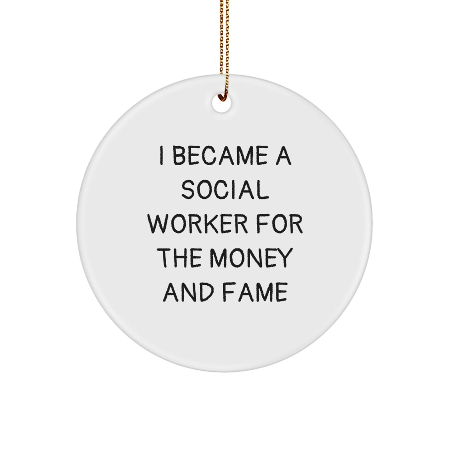 Funny Social Worker Gifts, Circle Ornament for Coworkers, Christmas Unique Gifts from Friends - Image 1