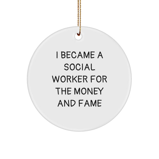 Funny Social Worker Gifts, Circle Ornament for Coworkers, Christmas Unique Gifts from Friends - Image 1