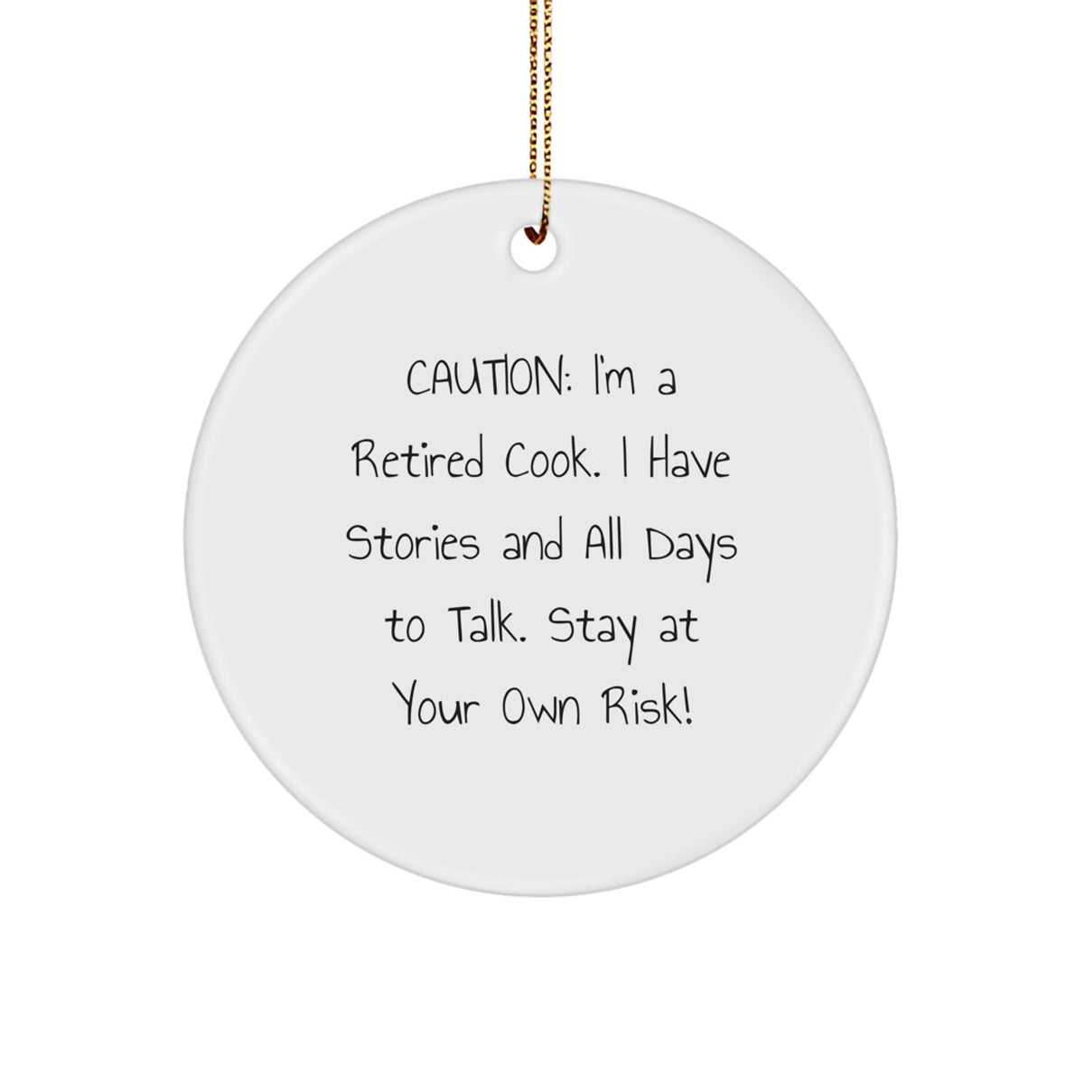 Funny Cook Gifts from Men to Family, Christmas Unique Circle Ornaments for Cooks, Retired Cook Quotes - Image 1