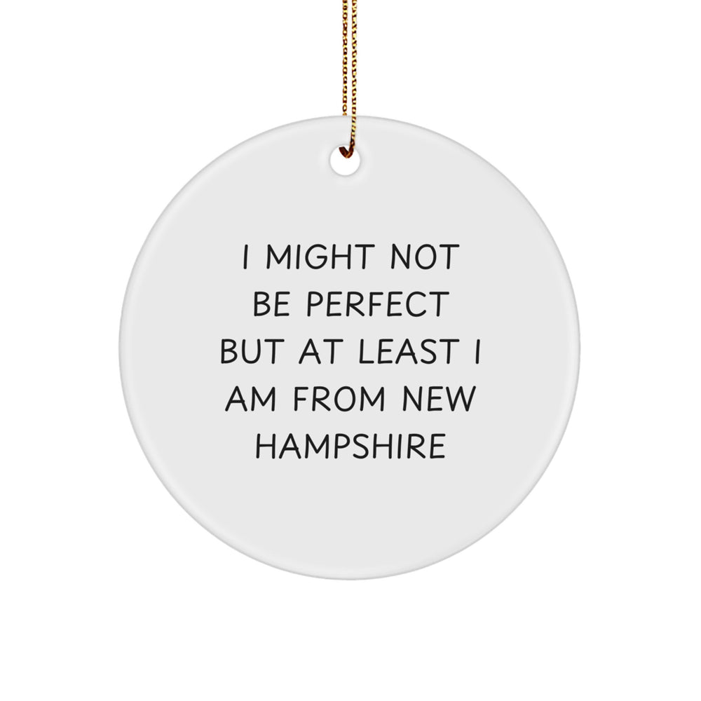New Hampshire Circle Ornament Funny Quote Gifts from Friends and Family for Christmas Decor - Image 1