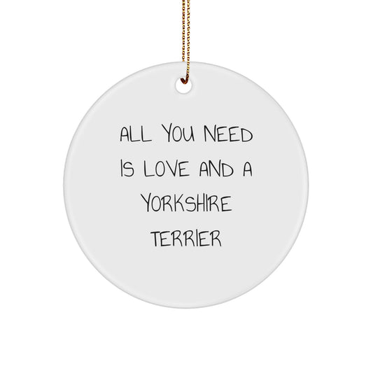 Unique Yorkshire Terrier Dog Circle Ornaments Gifts from Family for Christmas Home Decor - Image 1