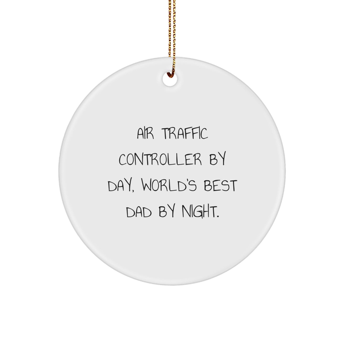 Christmas Gift Delight for Him Air Traffic Controller Circle Ornament - Image 1