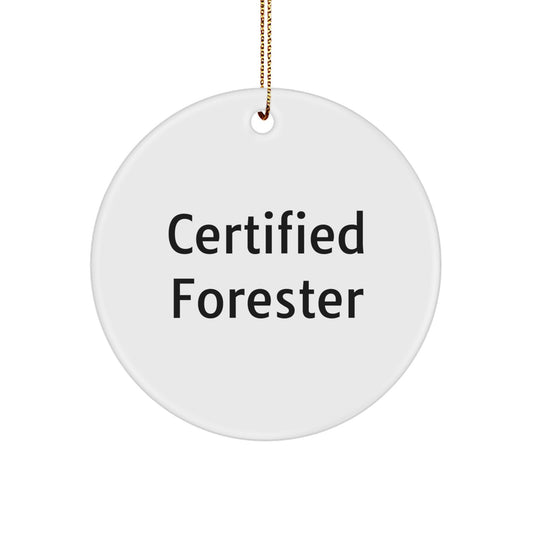 Funny Forester Gifts from Friends - Christmas Circle Ornament with Quote, Gifts for Forester, Men, Women, Friends, Coworkers, Family - Image 1