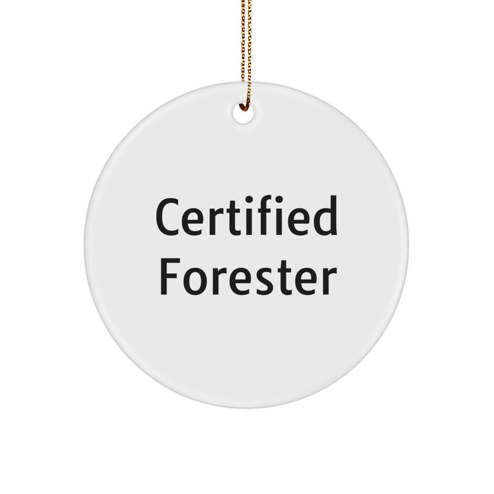 Funny Forester Gifts from Friends - Christmas Circle Ornament with Quote, Gifts for Forester, Men, Women, Friends, Coworkers, Family - Image 1