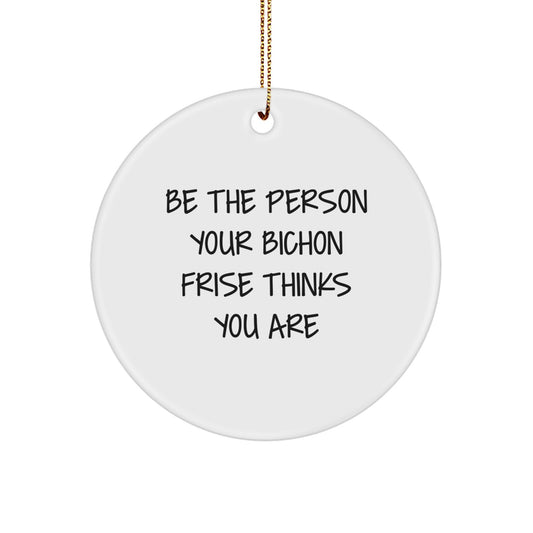 Bichon Frise Dog Lover Christmas Circle Ornament Gifts from Friends for Men Women - Image 1