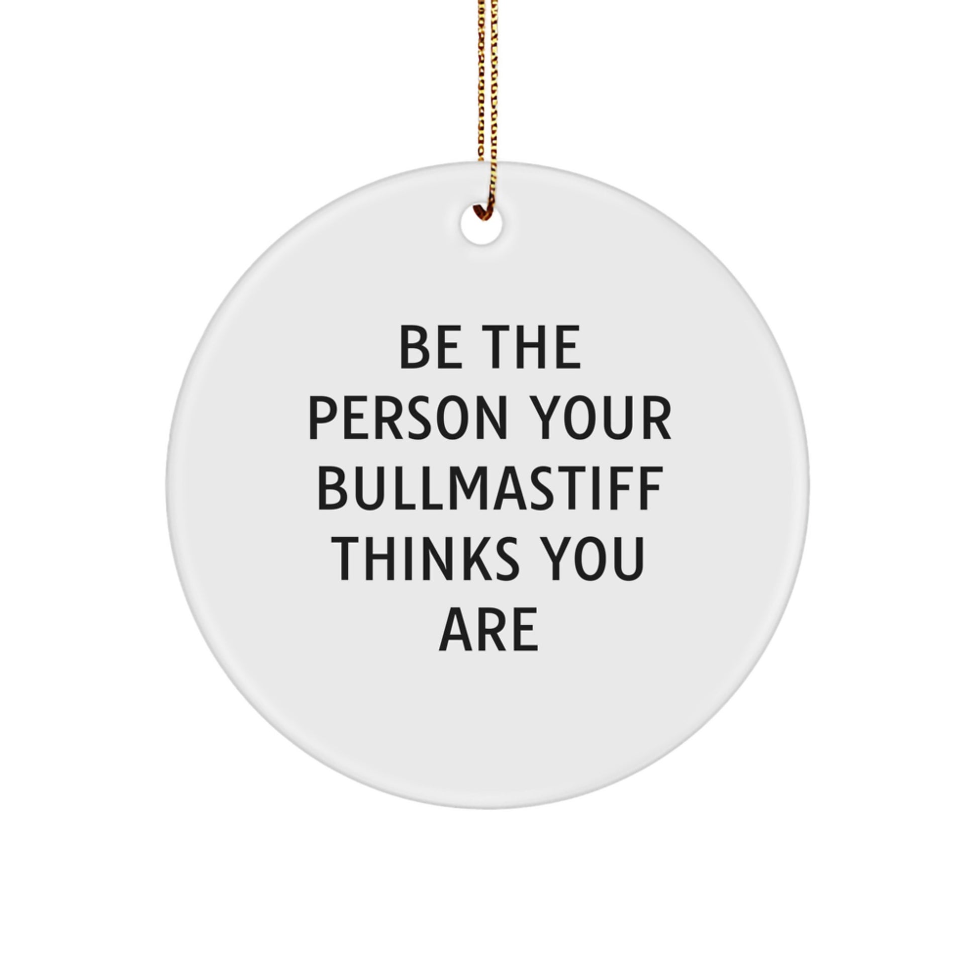 Bullmastiff Dog Christmas Unique Gift Ideas Gifts from Family for Bullmastiff Dog Owners Bullmastiff Dog Love Circle Ornament - Image 1