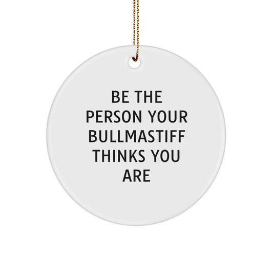 Bullmastiff Dog Christmas Unique Gift Ideas Gifts from Family for Bullmastiff Dog Owners Bullmastiff Dog Love Circle Ornament - Image 1