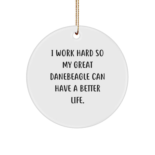 Great Dane Dog Lovers Gifts from Friends and Family - Inspirational Quote Circle Ornament for Christmas Decor - Image 1