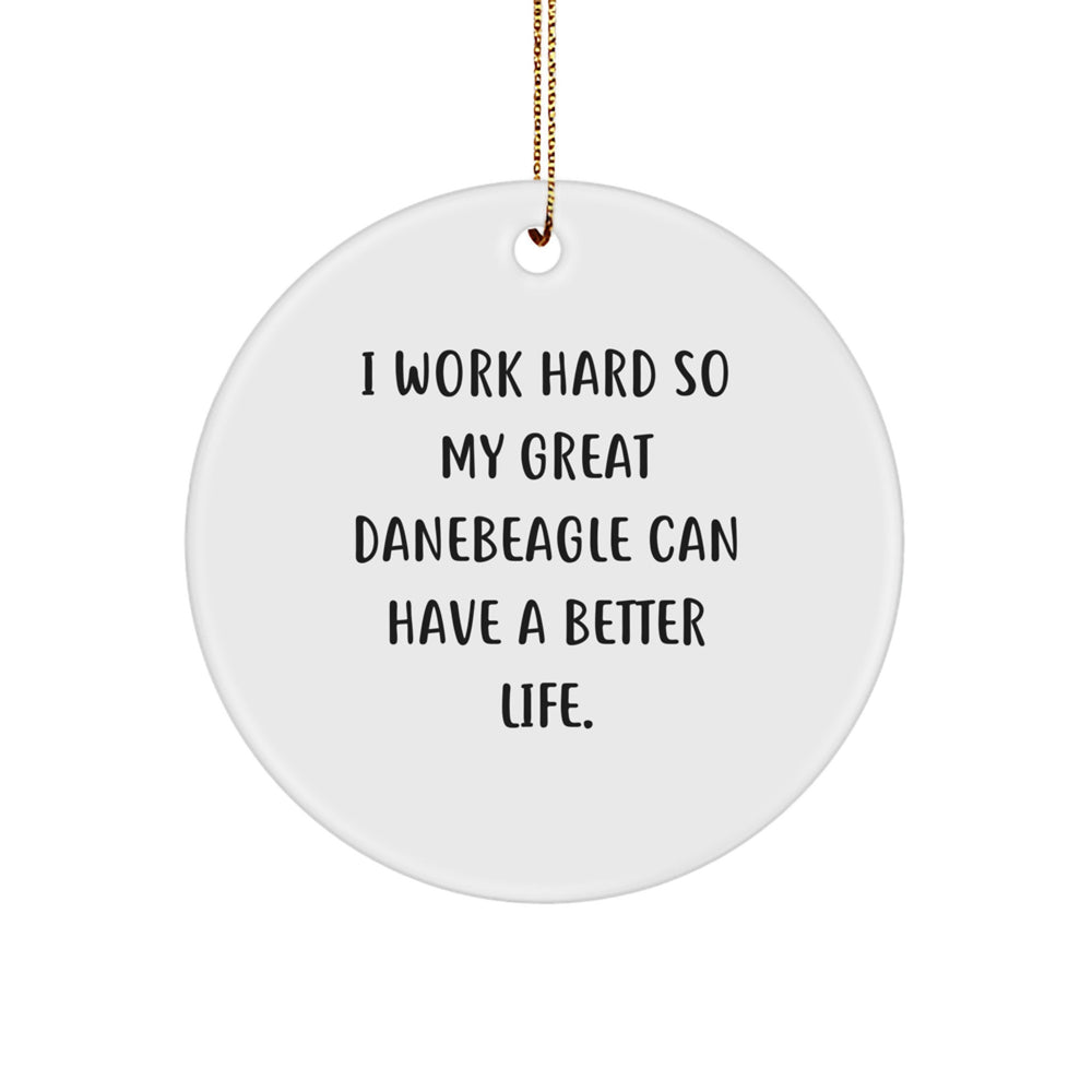 Great Dane Dog Lovers Gifts from Friends and Family - Inspirational Quote Circle Ornament for Christmas Decor - Image 1