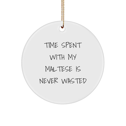 Maltese Dog Lovers, Funny Circle Ornaments, Gifts from Family to Friends, Christmas Unique Treasures - Image 1