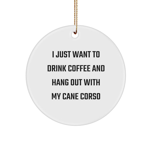 Funny Cane Corso Dog Lover Gifts from Friends and Family - Cane Corso Dog Circle Ornament for Christmas Unique Gifts - Image 1