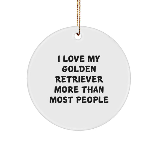 Golden Retriever Dog Gifts from Men to Family Members on Christmas Unique Ornament with Funny Quote - Image 1