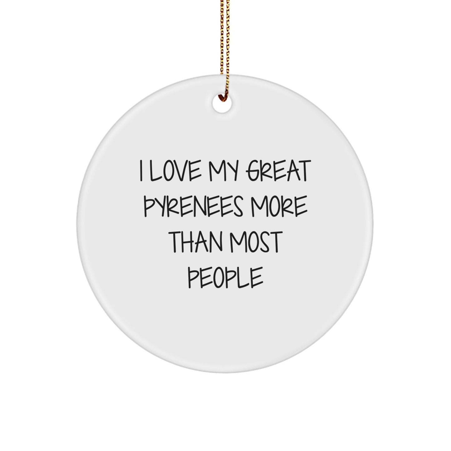 Great Pyrenees Dog Circle Ornament, Funny Gift for Great Pyrenees Dog Lovers, Christmas Unique Gifts from Friends, Family, or Coworkers - Image 1