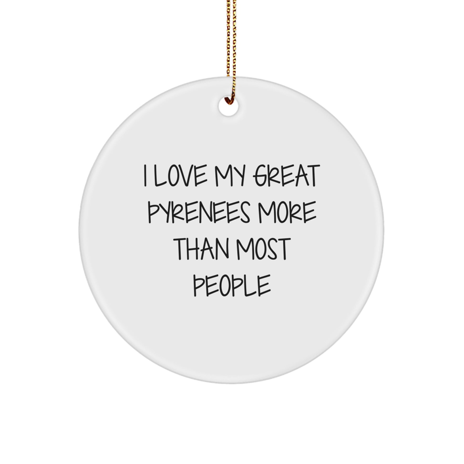 Great Pyrenees Dog Circle Ornament, Funny Gift for Great Pyrenees Dog Lovers, Christmas Unique Gifts from Friends, Family, or Coworkers - Image 1