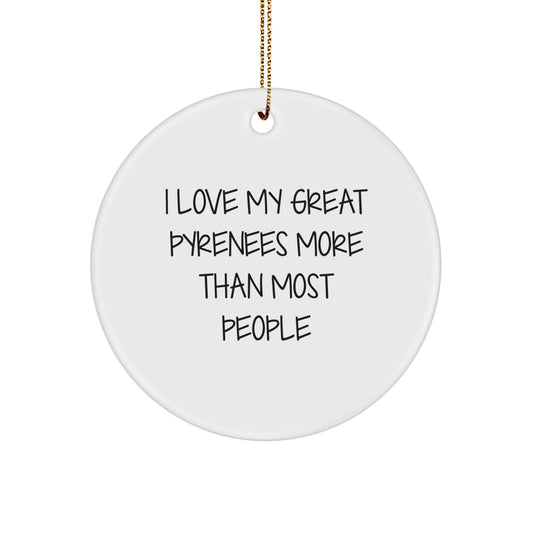 Great Pyrenees Dog Circle Ornament, Funny Gift for Great Pyrenees Dog Lovers, Christmas Unique Gifts from Friends, Family, or Coworkers - Image 1