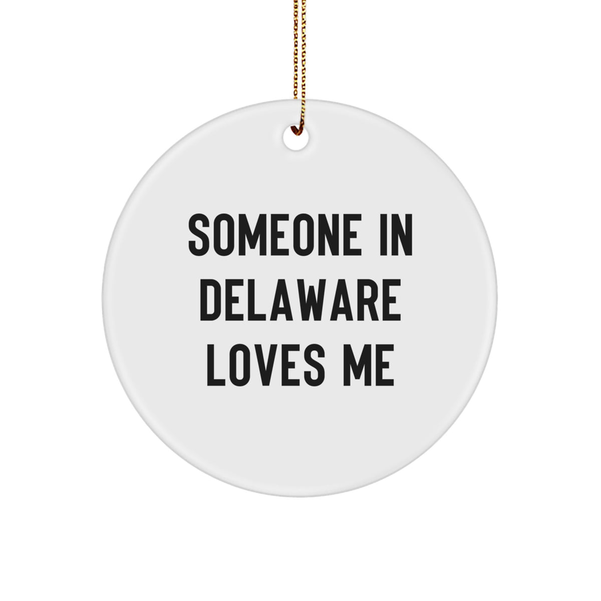 Playful Delaware Circle Ornament Christmas Gift for Roommates Memento - Image 1