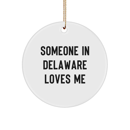 Playful Delaware Circle Ornament Christmas Gift for Roommates Memento - Image 1