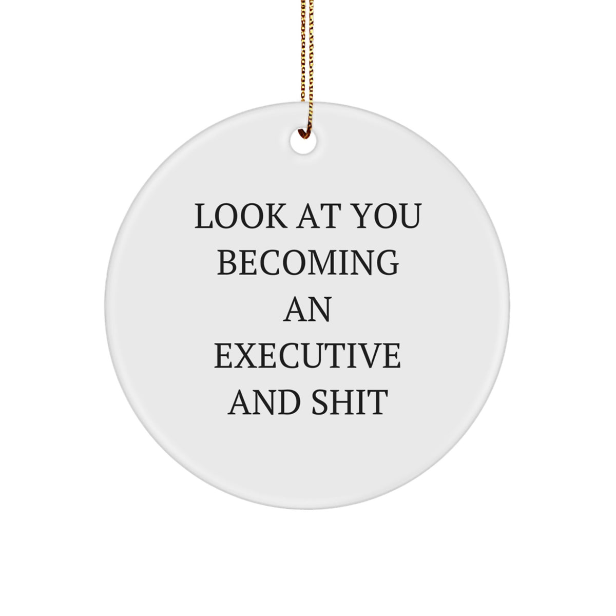 Funny Executive Circle Ornament Gifts from Men to Friends - Look At You Becoming An Executive And Shit, Christmas Unique Executive Gift Ideas - Image 1
