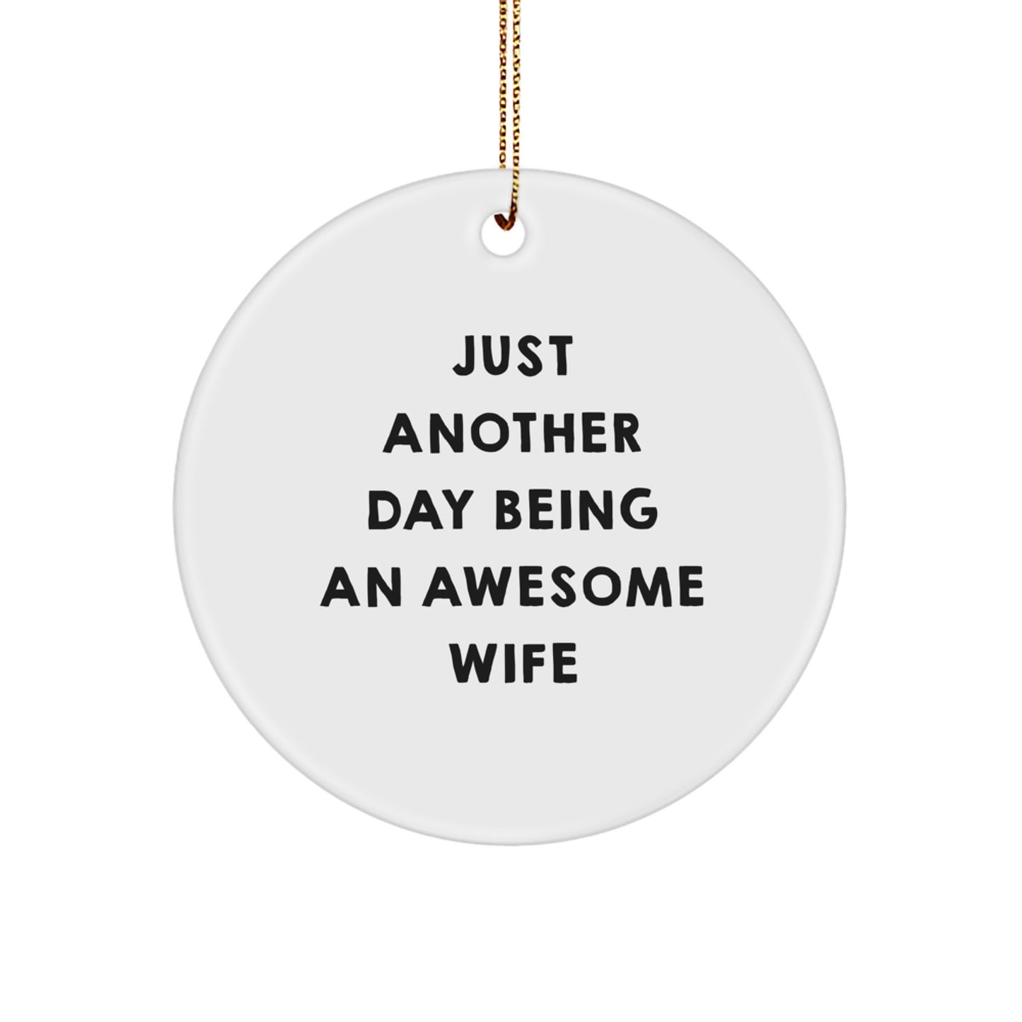 Funny Wife Gifts from Men to Wife Christmas Unique Circle Ornament Just Another Day Being An Awesome Wife - Image 1