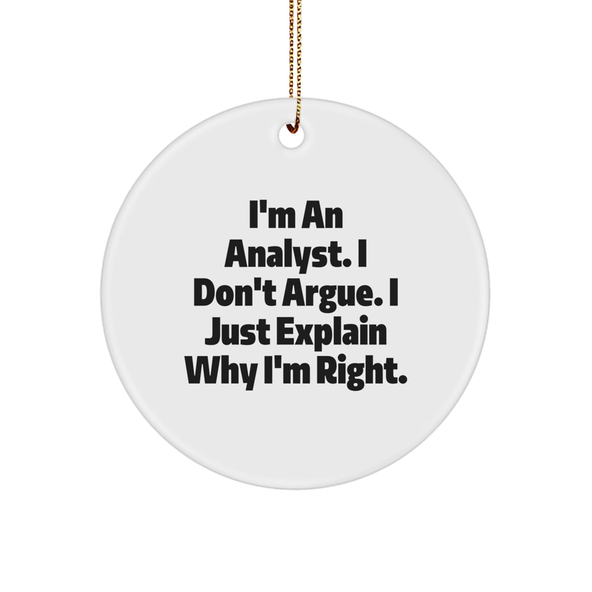 Analyst Keepsake Christmas Ornament for Him Gift - Image 1
