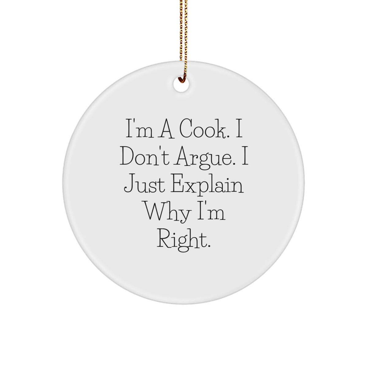 Cook Circle Ornament Keepsake for Him Christmas Gift Humor Delight - Image 1