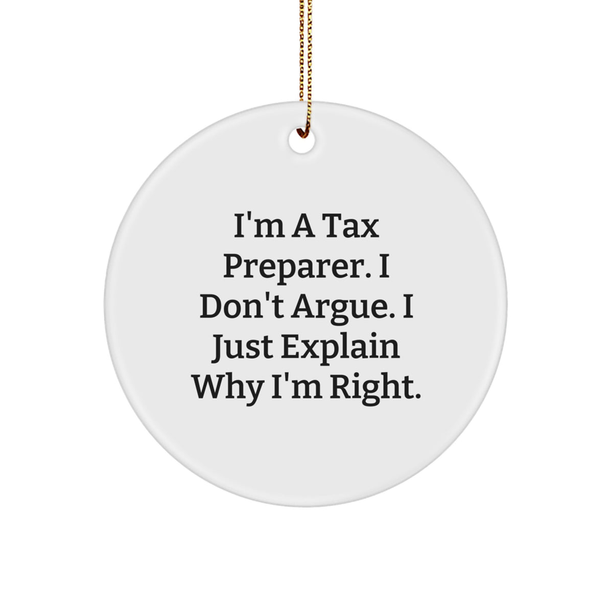 Tax Preparer Humor Circle Ornament, Gifts from Friends to Tax Preparer, Christmas Unique Gifts - Image 1