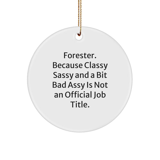 Christmas Gift Forester Circle Ornament for Her Present - Image 1