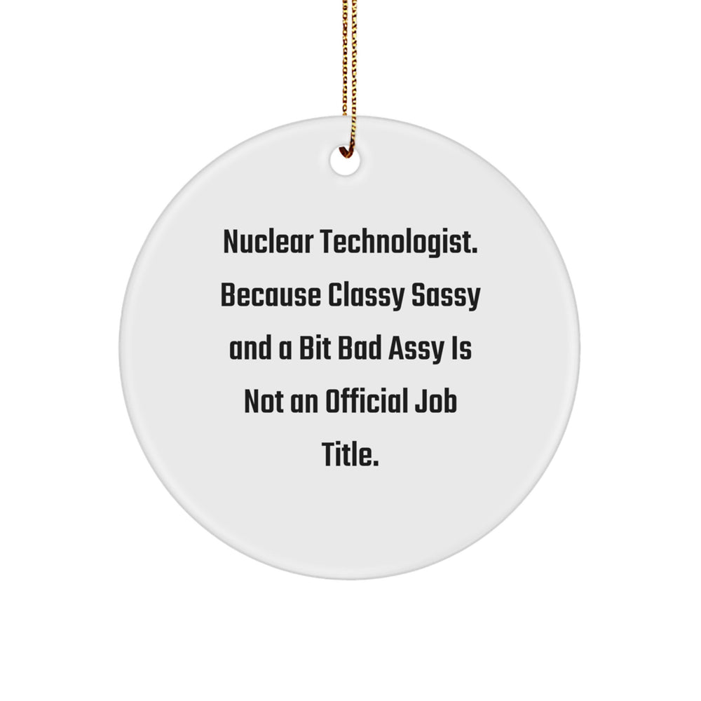 Nuclear Technologist Gifts, Funny Quote Circle Ornament, Gifts from Family to Nuclear Technologist, Unique Christmas Unique Gifts for Men, Friends, Coworkers - Image 1