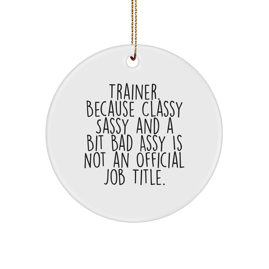 Trainer Gifts from Friends and Family - Trainer Circle Ornament, Funny Quote, Christmas Unique Gifts - Image 1