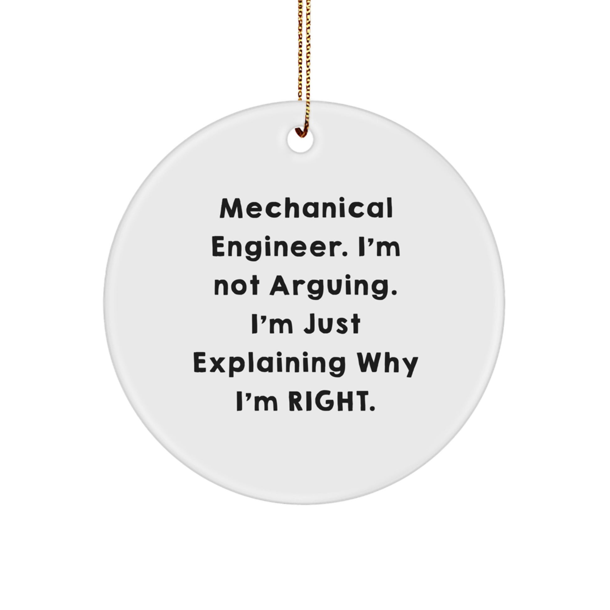 Funny Mechanical Engineer Gifts from Friends, Circle Ornament with Christmas Humor, Perfect for Men, Unique Mechanical Engineer Christmas Unique Gifts - Image 1