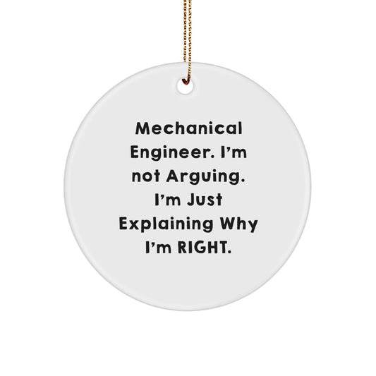Funny Mechanical Engineer Gifts from Friends, Circle Ornament with Christmas Humor, Perfect for Men, Unique Mechanical Engineer Christmas Unique Gifts - Image 1