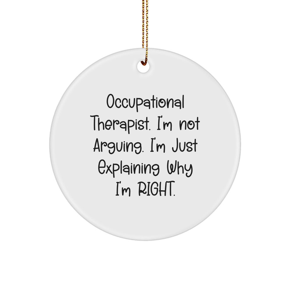 Occupational Therapist Gifts from Friends, Occupational Therapist Humor Circle Ornament, Funny Quote, Christmas Unique Gifts, Occupational Therapist, Gifts for Occupational Therapist - Image 1