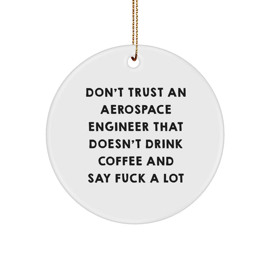 Funny Aerospace Engineer Gifts, Circle Ornament for Men or Women, 'Don't Trust...' Quote, Christmas Unique Gifts from Friends - Image 1