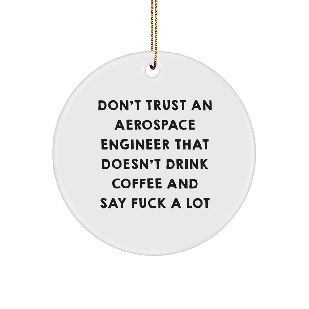 Funny Aerospace Engineer Gifts, Circle Ornament for Men or Women, 'Don't Trust...' Quote, Christmas Unique Gifts from Friends - Image 1