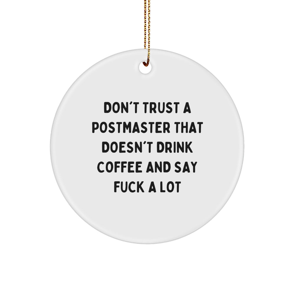 Funny Postmaster Gifts from Men, Postmaster Circle Ornament for Christmas Unique Gifts - Image 1