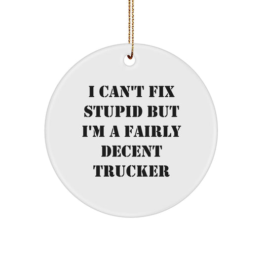 Funny Trucker Gifts from Men to Trucker Friends for Christmas Unique Trucker Ornaments - Image 1