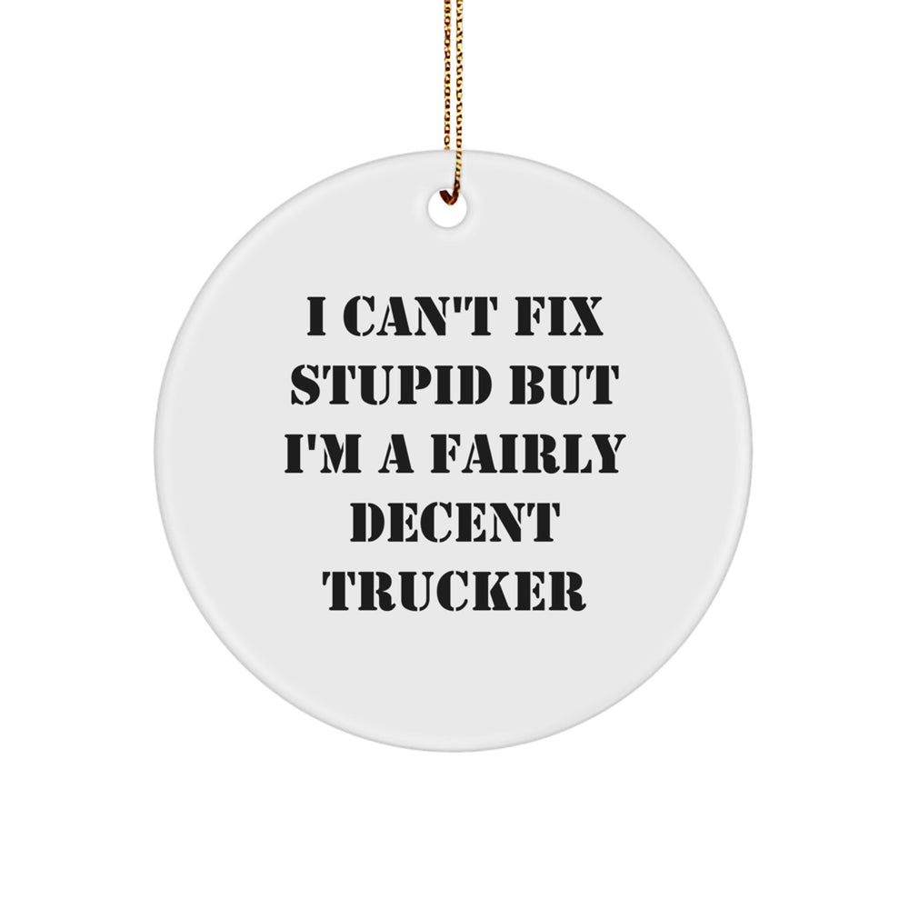 Funny Trucker Gifts from Men to Trucker Friends for Christmas Unique Trucker Ornaments - Image 1