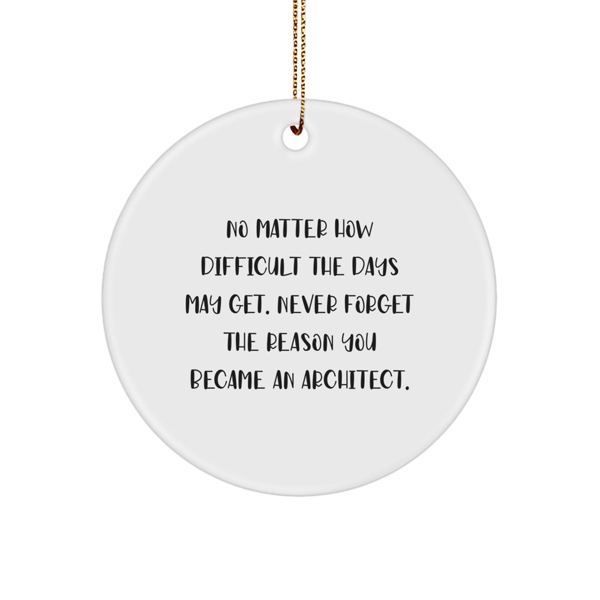 Funny Architect Christmas Unique Gifts from Friends for Architects - Circle Ornament with Inspirational Quote - Unique Architect Office Decor - Image 1