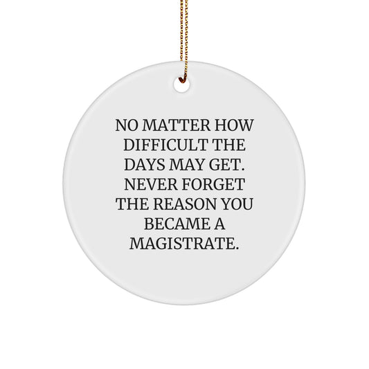 Magistrate Circle Ornament Gifts from Friends for Men Christmas Unique Decorations - Never Forget 'The Reason You Became A Magistrate' Inspirational - Image 1