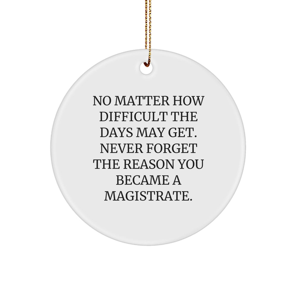 Magistrate Circle Ornament Gifts from Friends for Men Christmas Unique Decorations - Never Forget 'The Reason You Became A Magistrate' Inspirational - Image 1